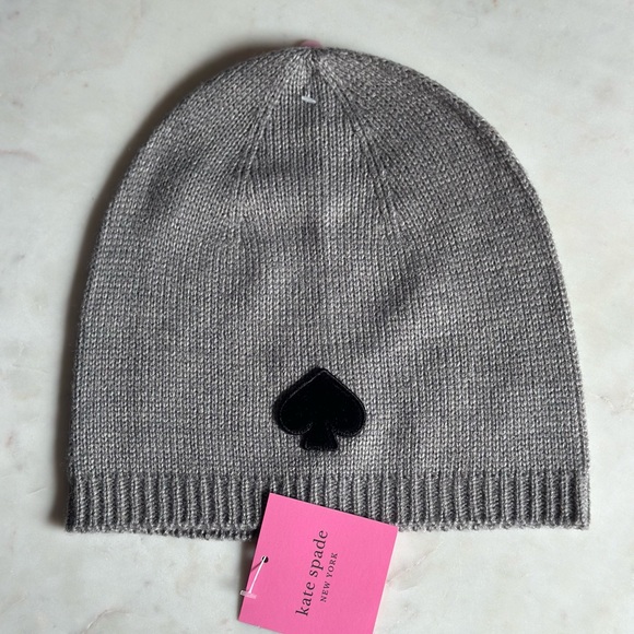 NWT Kate Spade Heather Grey Beanie Hat - Picture 7 of 7